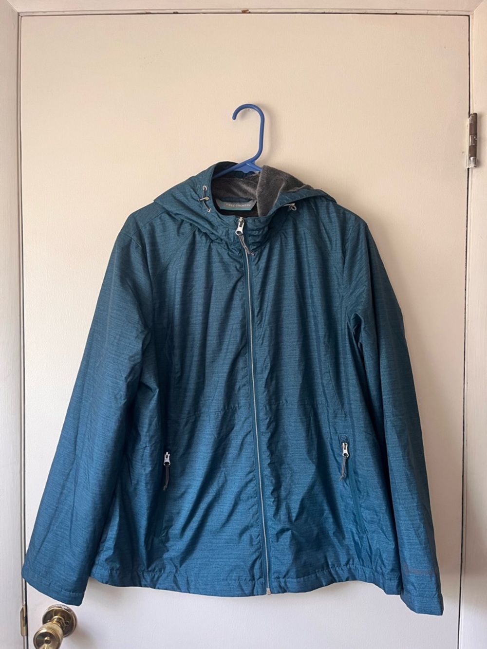 Free Country Women’s Forrest Green Hooded Faux Fur Lined Lightweight Jacket XL